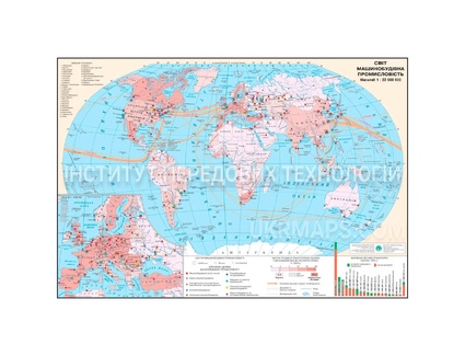 Карта машинобудівна промисловість світу 160x110 см