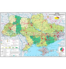 Карта виробництво електроенергії України 160x110 см 
