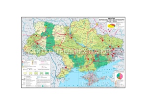 Карта виробництво електроенергії України 160x110 см 