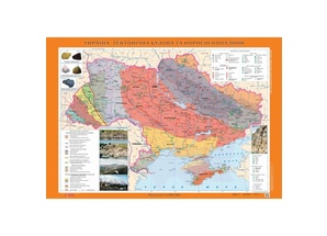Україна. Тектонічна будова та корисні копалини (на планках)