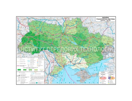 Карта транспортна система України 160x110 см 