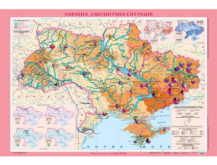 Украина. Экологическая ситуация (на картоне, на планках)