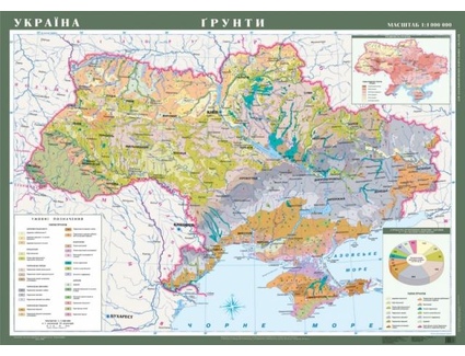 Україна. Грунти, м-б 1:1 000 000 (на планках)