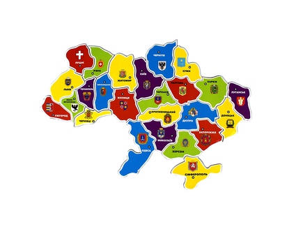 Карта України (магніт-пазл 24 елементи) 200*280 мм (РУ)