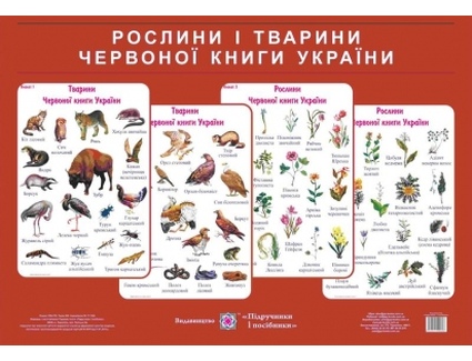 Набор плакатов Растенияі животные Красной книги Украины 