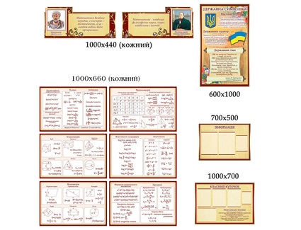 Спецификация — Комплекс стендов для оформления кабинета математики 
